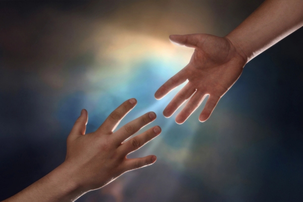 image of a helping hand depicting hurricane emergency response