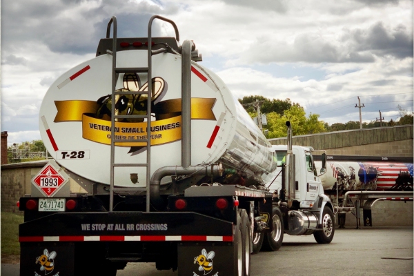back view of Broco Energy heating fuel delivery truck