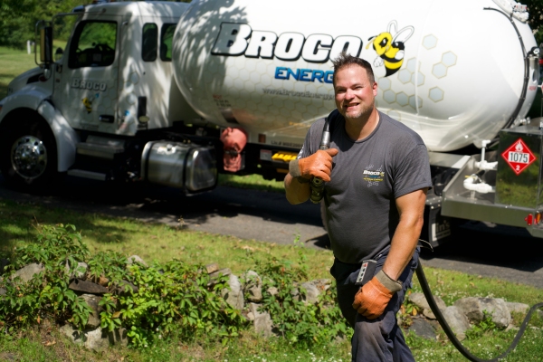 Broco Energy propane truck and driver