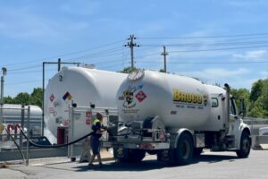 Broco Energy propane fuel truck and storage tank