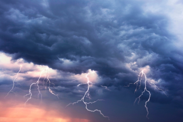 image of dark clouds and lightning depicting hurricane season