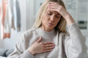 woman feeling sick due to propane gas leak