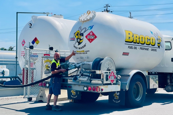 Broco Energy Propane Truck and delivery personnel