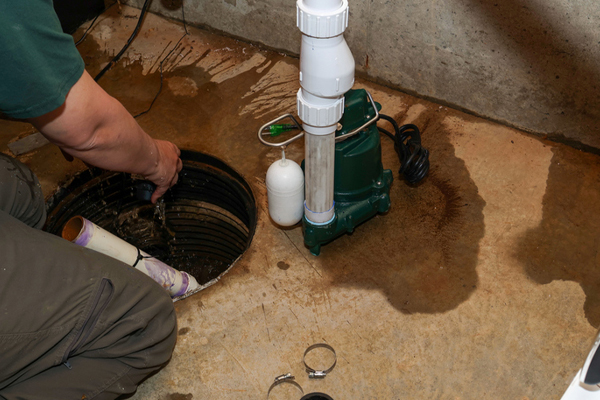 broco energy plumber repairing a sump pump in a flooded basement in a residential new england home broco energy plumber repairing a sump pump in a flooded basement in a residential new england home