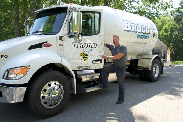 Broco Energy propane truck and driver