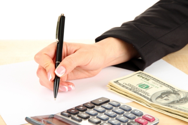 woman computing propane consumption