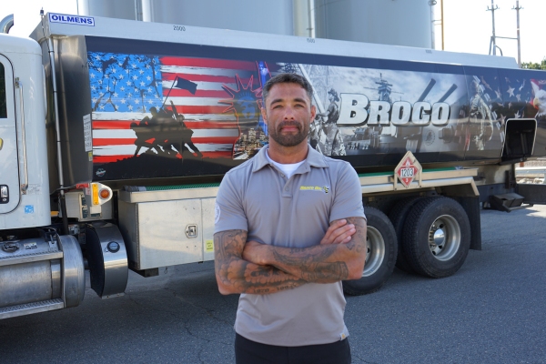 Broco Energy heating oil delivery truck and staff