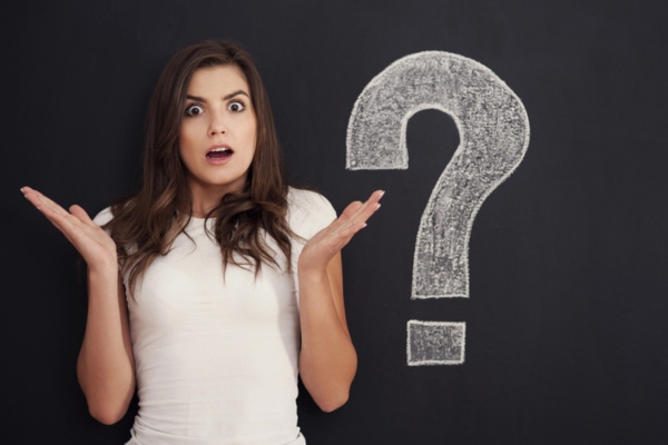 woman shrugging with a question mark drawn beside her depicting Steps to Take If Your Propane Storage Tank May Be Empty