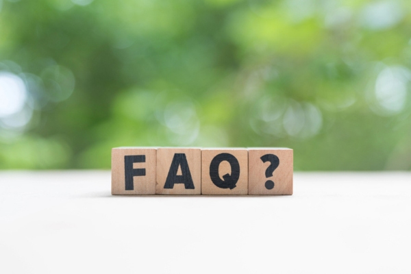 FAQ spelled using wooden letter cubes depicting Heating Oil Filter Replacements questions