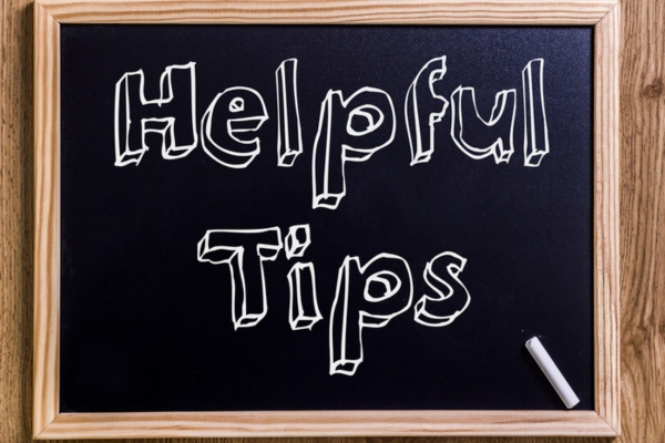Helpful tips written on a chalkboard depicting Heating Oil Filter Replacement