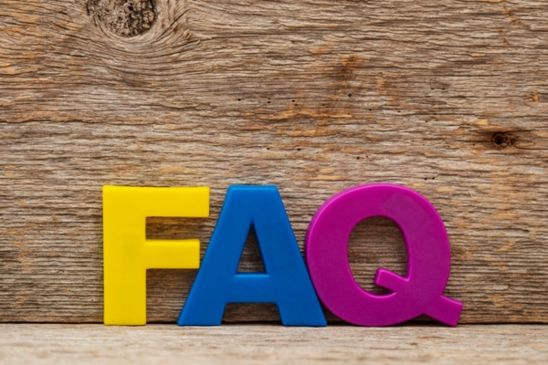 FAQ spelled using colorful 3D plastic letters depicting Oil Heating System Maintenance questions